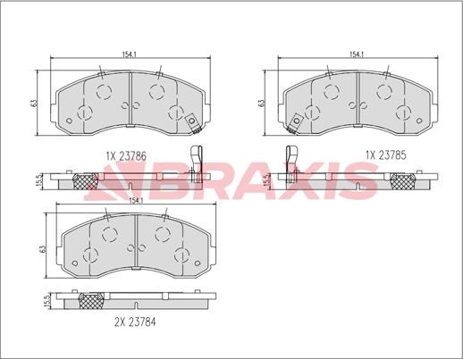 Braxis AB0630 - Гальмівні колодки, дискові гальма autocars.com.ua