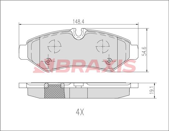 Braxis AB0631 - Гальмівні колодки, дискові гальма autocars.com.ua