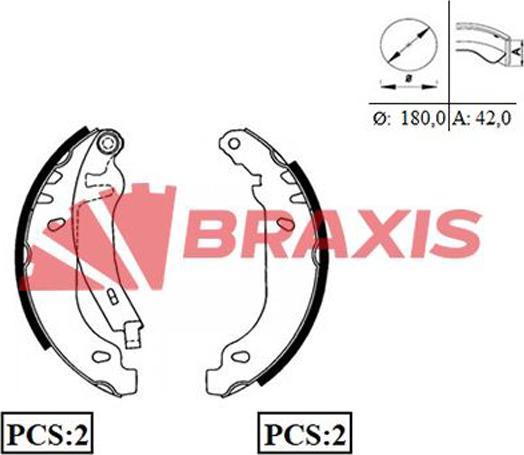 Braxis AC0013 - Комплект тормозных колодок, барабанные autodnr.net