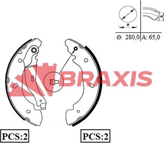 Braxis AC0038 - Комплект тормозных колодок, барабанные autodnr.net