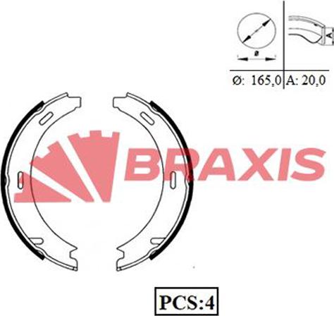 Braxis AC0041 - Комплект тормозов, ручник, парковка autodnr.net