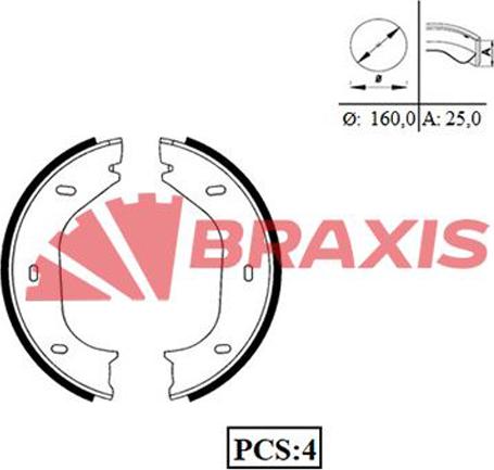 Braxis AC0042 - Комплект тормозов, ручник, парковка autodnr.net