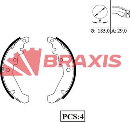 Braxis AC0047 - Комплект тормозных колодок, барабанные autodnr.net