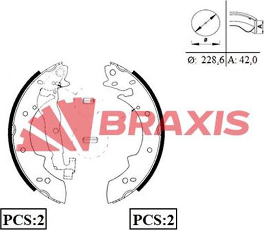 Braxis AC0053 - Комплект тормозных колодок, барабанные autodnr.net