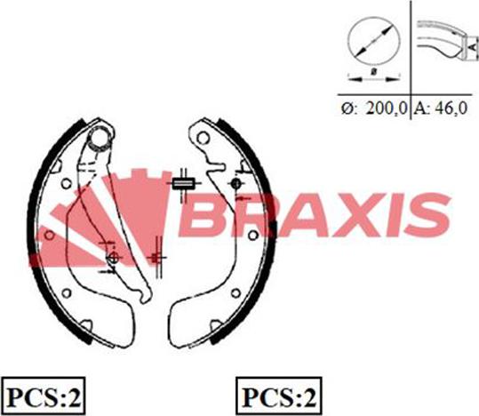 Braxis AC0056 - Комплект тормозных колодок, барабанные autodnr.net