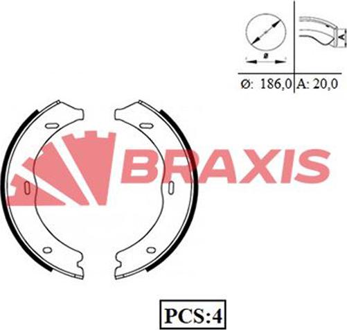 Braxis AC0066 - Комплект тормозов, ручник, парковка autodnr.net