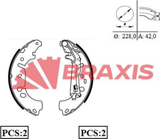Braxis AC0072 - Комплект тормозных колодок, барабанные autodnr.net