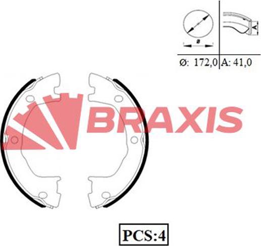 Braxis AC0076 - Комплект гальм, ручник, парковка autocars.com.ua