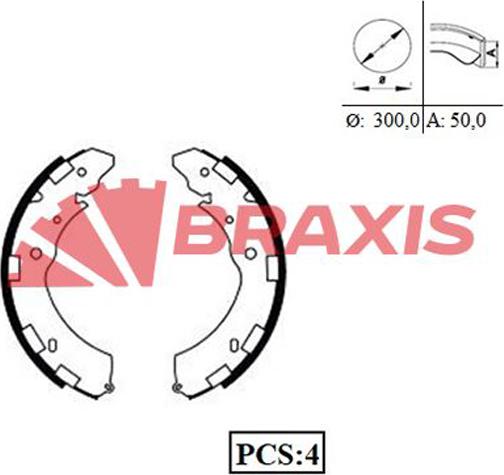 Braxis AC0077 - Комплект тормозных колодок, барабанные autodnr.net