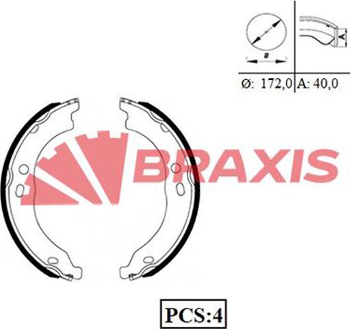 Braxis AC0078 - Комплект тормозов, ручник, парковка autodnr.net