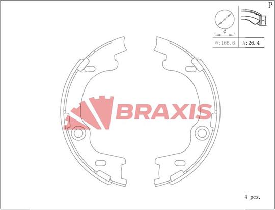 Braxis AC0112 - Комплект тормозов, ручник, парковка autodnr.net