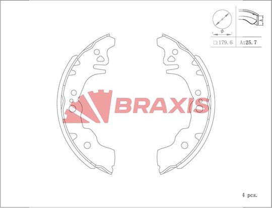Braxis AC0152 - Комплект тормозных колодок, барабанные autodnr.net