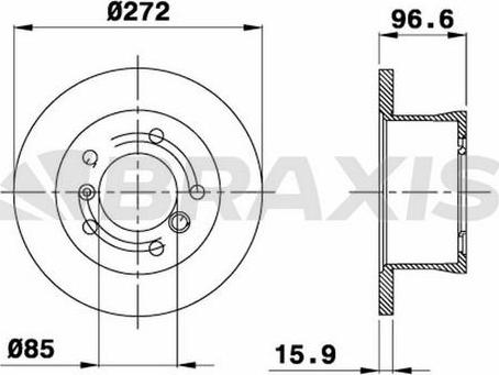 Braxis AD0256 - Гальмівний диск autocars.com.ua