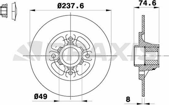 Braxis AD0279 - Гальмівний диск autocars.com.ua