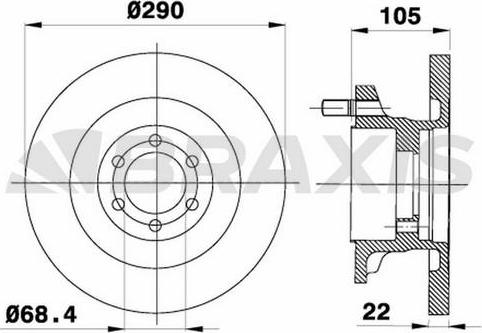 KRAFT AUTOMOTIVE 6043450 - Тормозной диск avtokuzovplus.com.ua