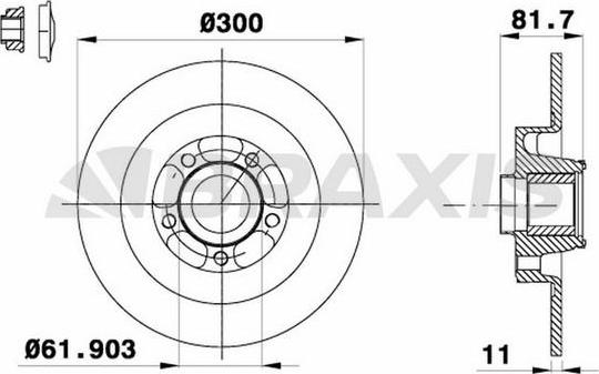 Braxis AD0388 - Гальмівний диск autocars.com.ua