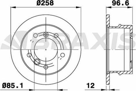 Braxis AD0997 - Гальмівний диск autocars.com.ua