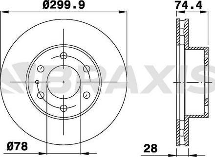 Braxis AD1015 - Гальмівний диск autocars.com.ua