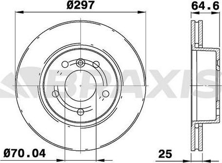 Braxis AD1026 - Гальмівний диск autocars.com.ua