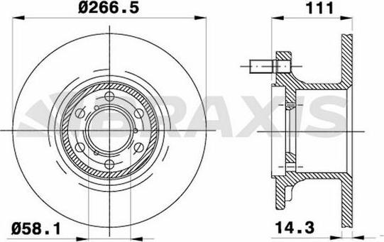 Braxis AD1033 - Гальмівний диск autocars.com.ua