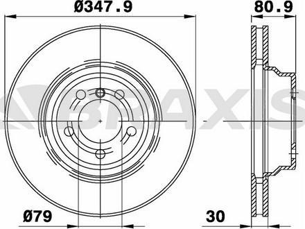 Braxis AD1036 - Гальмівний диск autocars.com.ua