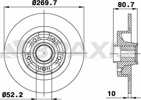 Braxis AD1038 - Гальмівний диск autocars.com.ua