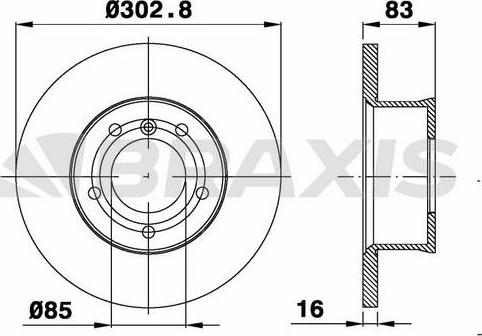 Braxis AD1039 - Гальмівний диск autocars.com.ua