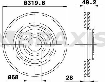 Braxis AD1045 - Гальмівний диск autocars.com.ua