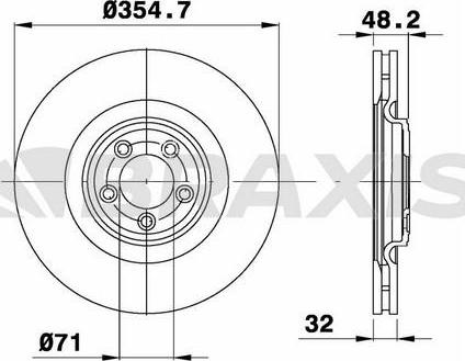 Braxis AD1047 - Гальмівний диск autocars.com.ua