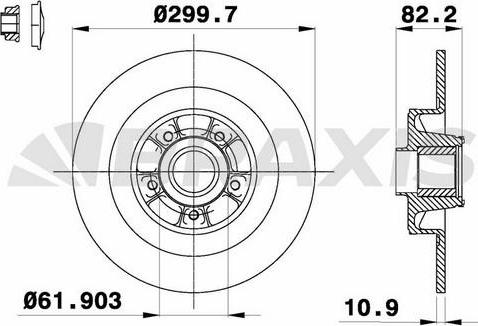 Braxis AD1050 - Гальмівний диск autocars.com.ua