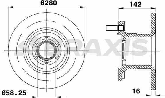 Braxis AD1057 - Гальмівний диск autocars.com.ua