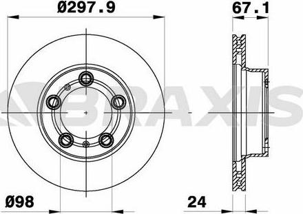 Braxis AD1076 - Гальмівний диск autocars.com.ua