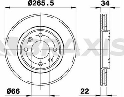 Braxis AE0003 - Гальмівний диск autocars.com.ua