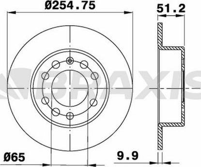 Braxis AE0018 - Гальмівний диск autocars.com.ua