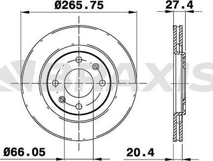 Braxis AE0019 - Гальмівний диск autocars.com.ua