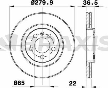 Braxis AE0033 - Гальмівний диск autocars.com.ua