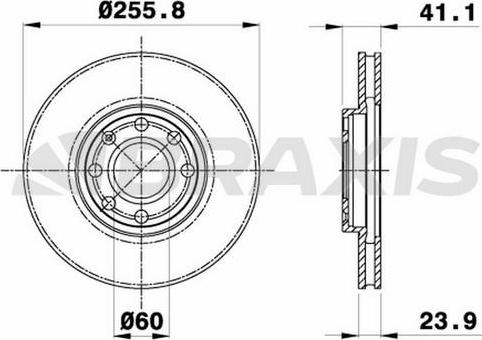 Braxis AE0040 - Гальмівний диск autocars.com.ua