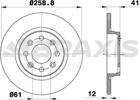 Braxis AE0051 - Гальмівний диск autocars.com.ua