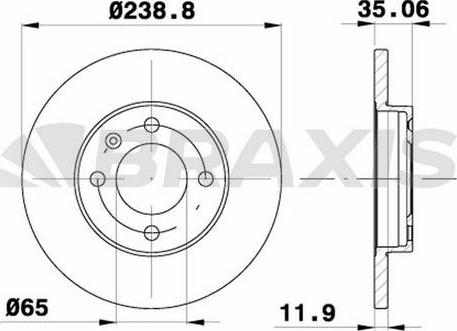 Braxis AE0052 - Гальмівний диск autocars.com.ua