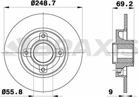 Braxis AE0055 - Тормозной диск autodnr.net