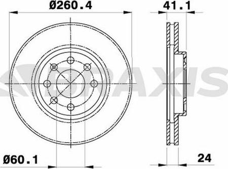 Braxis AE0056 - Гальмівний диск autocars.com.ua