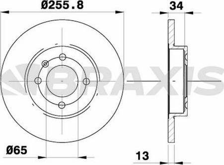 Braxis AE0060 - Гальмівний диск autocars.com.ua