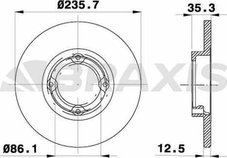 Braxis AE0063 - Гальмівний диск autocars.com.ua