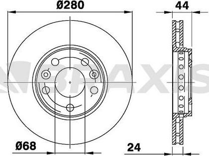 Braxis AE0064 - Гальмівний диск autocars.com.ua