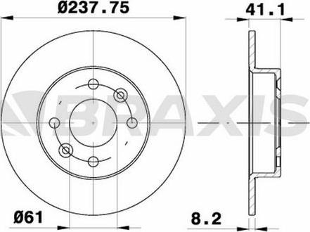 Braxis AE0067 - Гальмівний диск autocars.com.ua