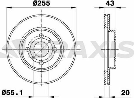 Braxis AE0070 - Гальмівний диск autocars.com.ua