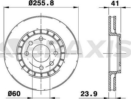 Braxis AE0075 - Гальмівний диск autocars.com.ua