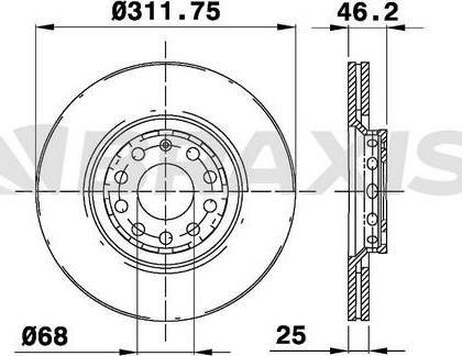 Braxis AE0077 - Гальмівний диск autocars.com.ua