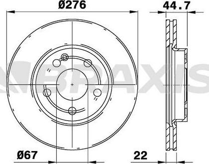 Braxis AE0094 - Гальмівний диск autocars.com.ua