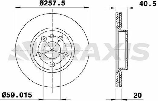 Braxis AE0096 - Гальмівний диск autocars.com.ua